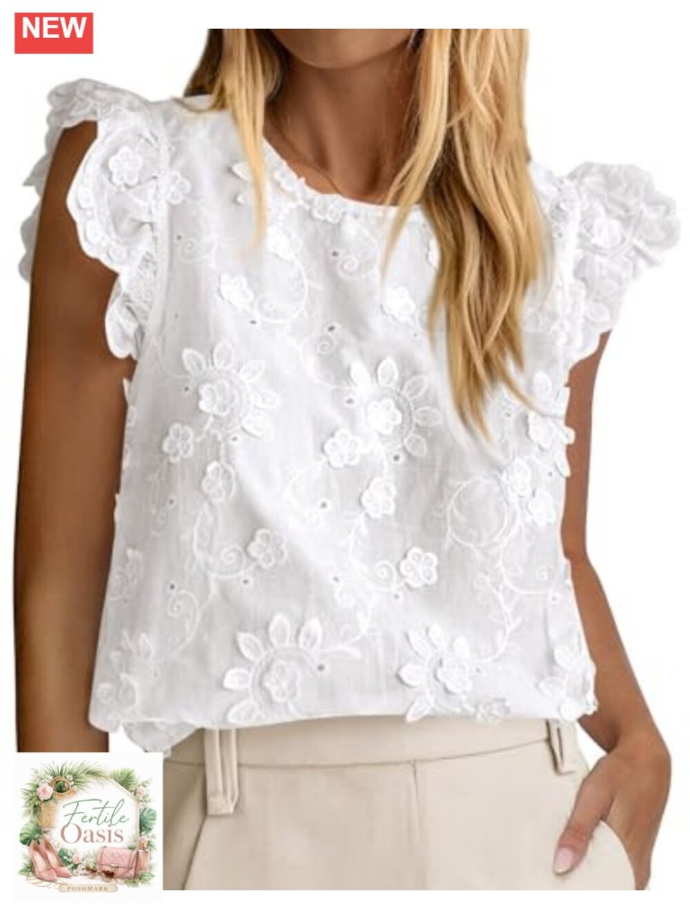 Women's Lace Embroidered Blouse Cap Sleeve Boho Top